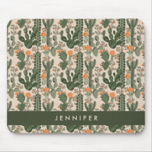 Add Your Name   Colourful Cactus Pattern Mouse Pad