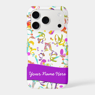 Add Your Name Colourful Confetti Toss Over White
