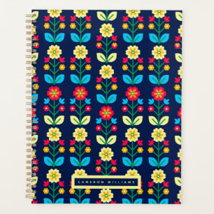 Add Your Name Colourful Floral Pattern Planner