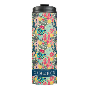 Add Your Name   Colourful Polka Dot Cactus Pattern Thermal Tumbler