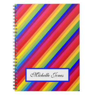 Add Your Name Colourful Rainbow Design Homeschool Notebook