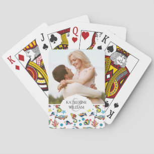 Add Your Name Colourful Underwater Sea Life Playing Cards