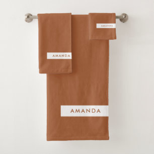 Add Your Name - Copper Minimalist Bath Towel Set