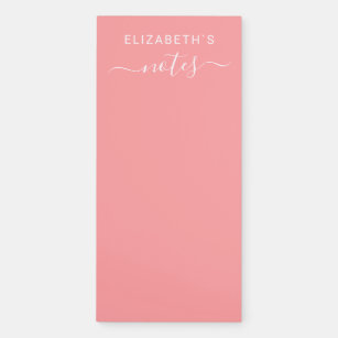 Add Your Name Coral Magnetic Notepad