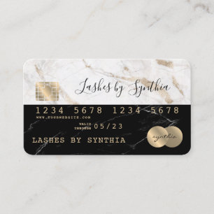add your name Credit Card Styled Black Marble