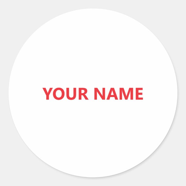 Add Your Name Custom Classic Round Sticker (Front)