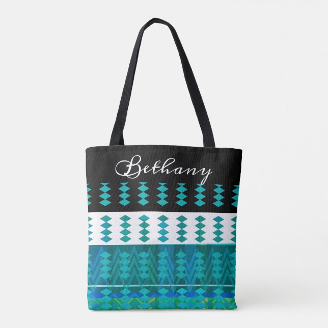add your name  custom personalised stylish tote bag (Back)