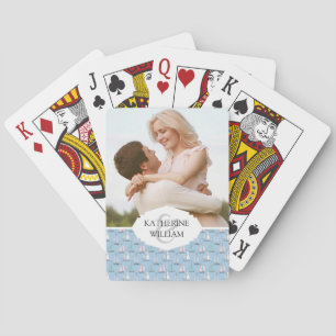 Add Your Name   Cute Sailboat Pattern   Monogram Playing Cards