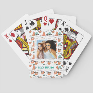 Add Your Name Cute Sloth Pattern Playing Cards