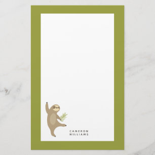 Add Your Name   Dancing Sloth   Why Not? Stationery