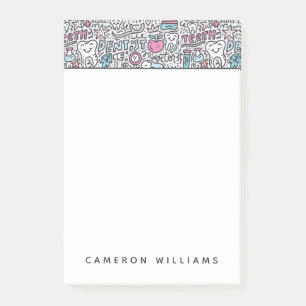 Add Your Name Dental Cartoon Pattern Post-it Notes