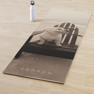 Add Your Name   Dog Enjoying the Beach Yoga Mat