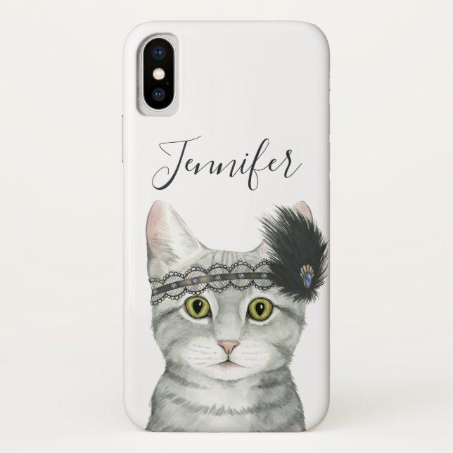 Add Your Name | Downton Cat Case-Mate iPhone Case (Back)