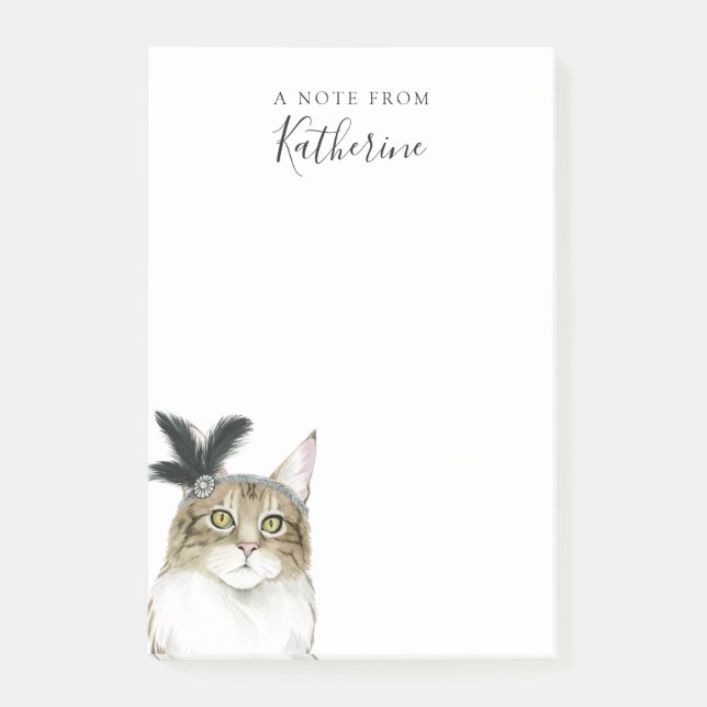 Add Your Name | Downton Cat Post-it Notes (Front)