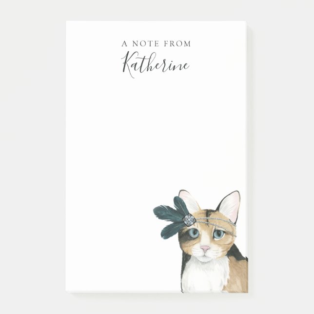 Add Your Name | Downton Cat Post-it Notes (Front)