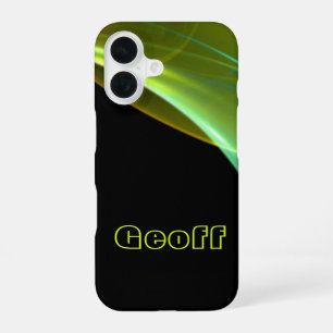 Add Your Name Dreamy Green Yellow Abstract Sweep iPhone 16 Case