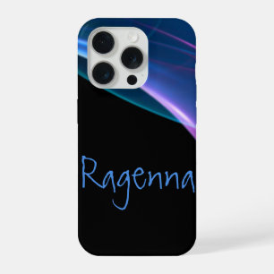 Add Your Name Dreamy Purple Blue Abstract Streak iPhone Case