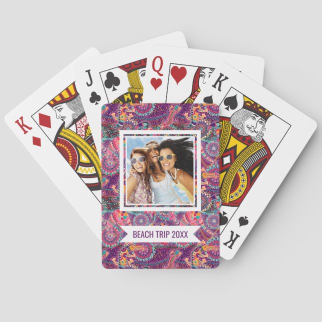 Add Your Name | Ethnic Style Animal Pattern Playing Cards (Back)