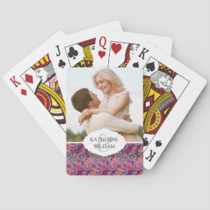 Add Your Name Ethnic Style Animal Pattern Playing Cards