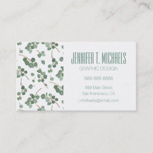 Add Your Name Eucalyptus Silver Dollar Tree Business Card