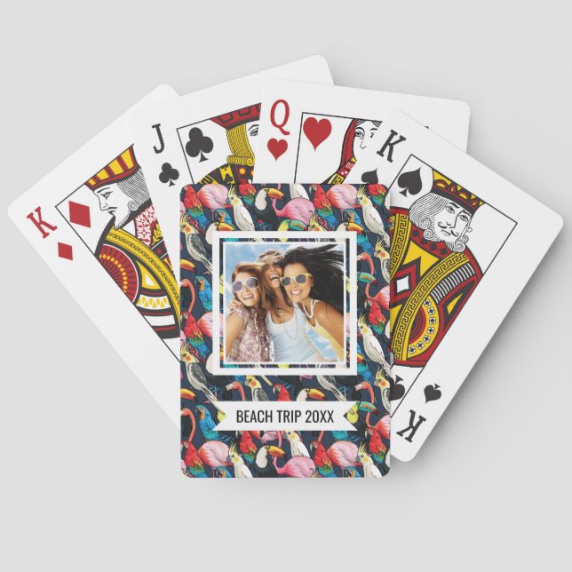 Add Your Name | Exotic birds Playing Cards (Back)