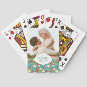 Add Your Name Fanciful Starfish Pattern Playing Cards