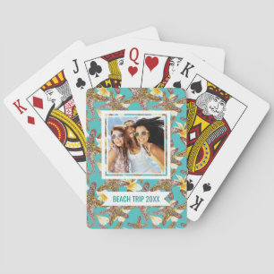 Add Your Name Fanciful Starfish Pattern Playing Cards