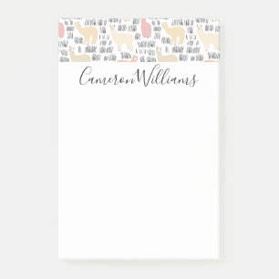 Add Your Name   Flock Of Alpacas Pattern Post-it Notes