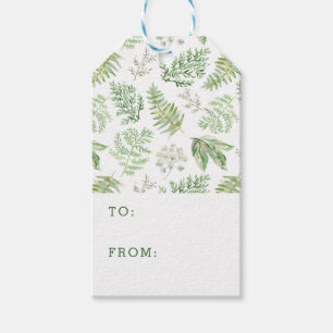 Add Your Name Forest Greenery Pattern Gift Tags