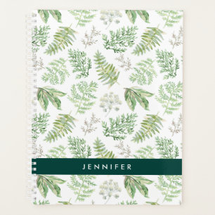 Add Your Name   Forest Greenery Pattern Planner