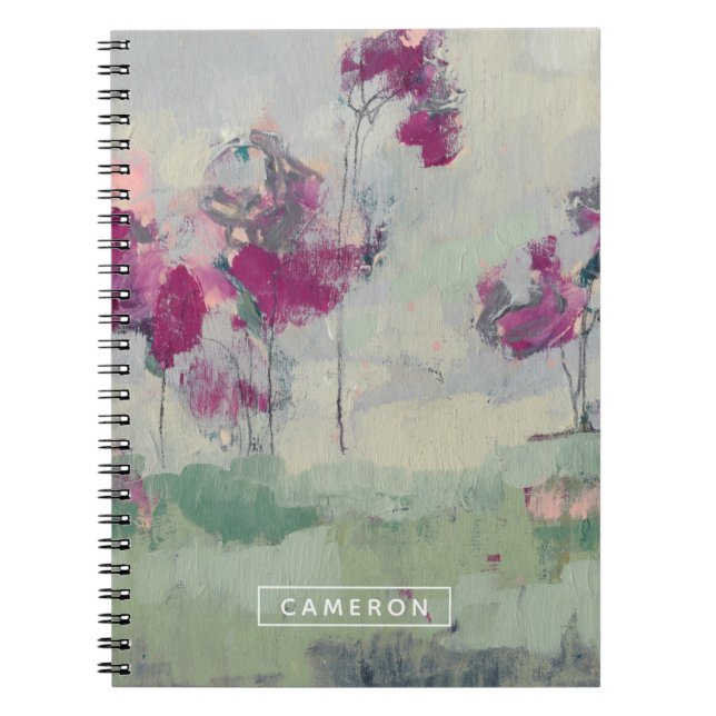 Add Your Name | Fuchsia Treeline Notebook (Front)