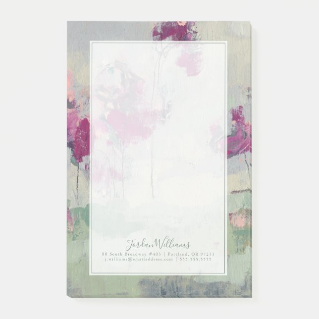 Add Your Name | Fuchsia Treeline Post-it Notes (Front)