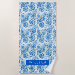 Add Your Name Fun Shell Pattern Beach Towel