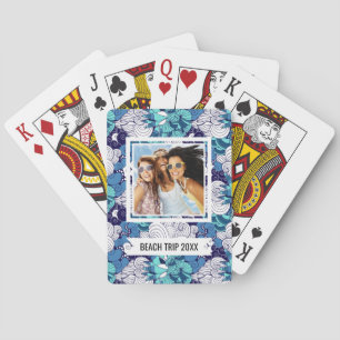Add Your Name Funky Seashell Pattern Playing Cards