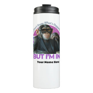 Add Your Name Funny Retro Monkey Bad Decisions Thermal Tumbler