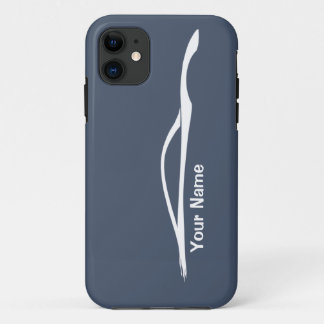 "add your name" G37 White Silhouette - Blue Slate iPhone 11 Case