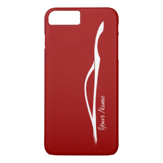 "add your name" G37 White Silhouette - Red iPhone 8 Plus/7 Plus Case