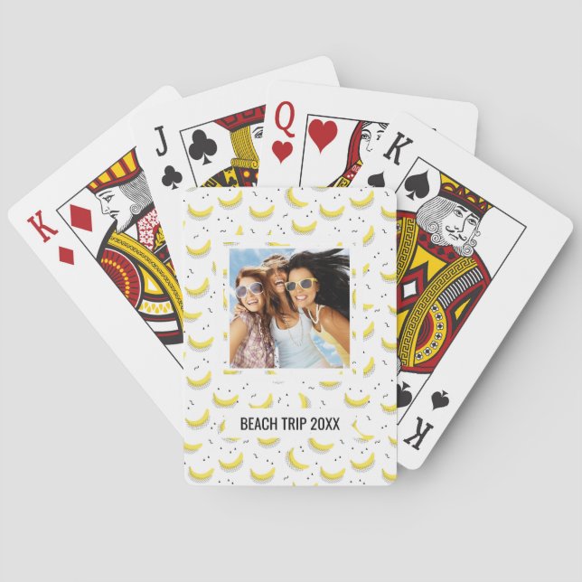 Add Your Name | Geometric Bananas Playing Cards (Back)