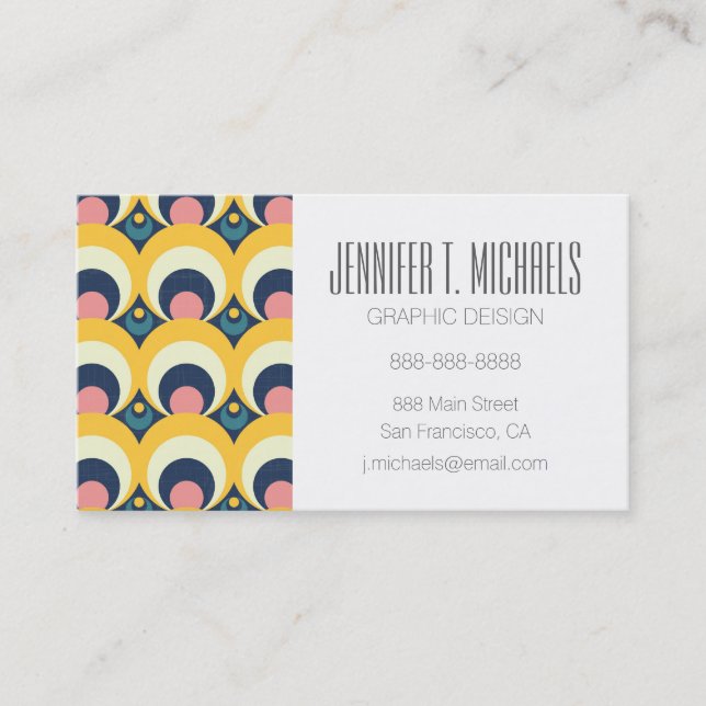 Add Your Name | Geometric Circle Pattern Business Card (Front)