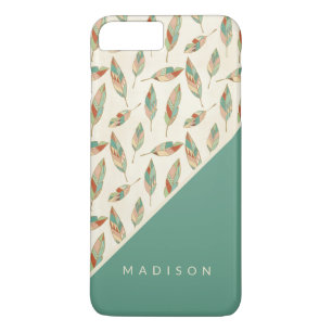 Add Your Name   Geometric Feather Pattern iPhone 8 Plus/7 Plus Case