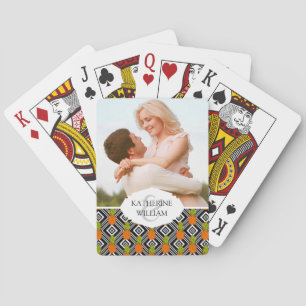 Add Your Name   Geometric Pineapples Playing Cards
