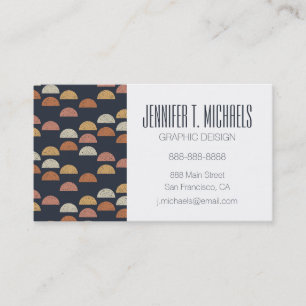 Add Your Name Geometric Semi Circle Pattern Business Card