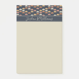 Add Your Name   Geometric Semi Circle Pattern Post-it Notes