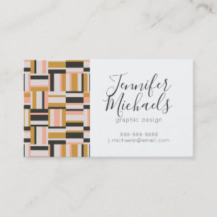 Add Your Name Geometric Shape Pattern Business Card