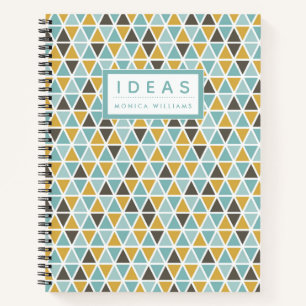 Add Your Name Geometric Triangle Pattern Notebook