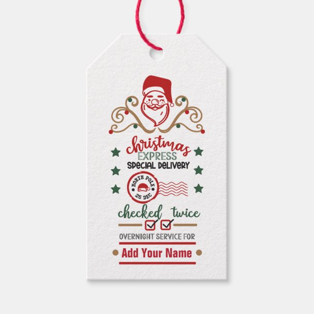 Add Your Name-  gift tags (Front)