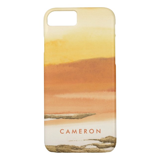 Add Your Name | Gilded Amber I v2 Abstract Print Case-Mate iPhone Case (Back)
