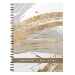 Add Your Name Gold & Grey Notebook