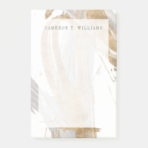 Add Your Name   Gold & Grey Post-it Notes
