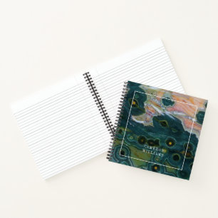 Add Your Name Green Spotted Ocean Jasper Notebook